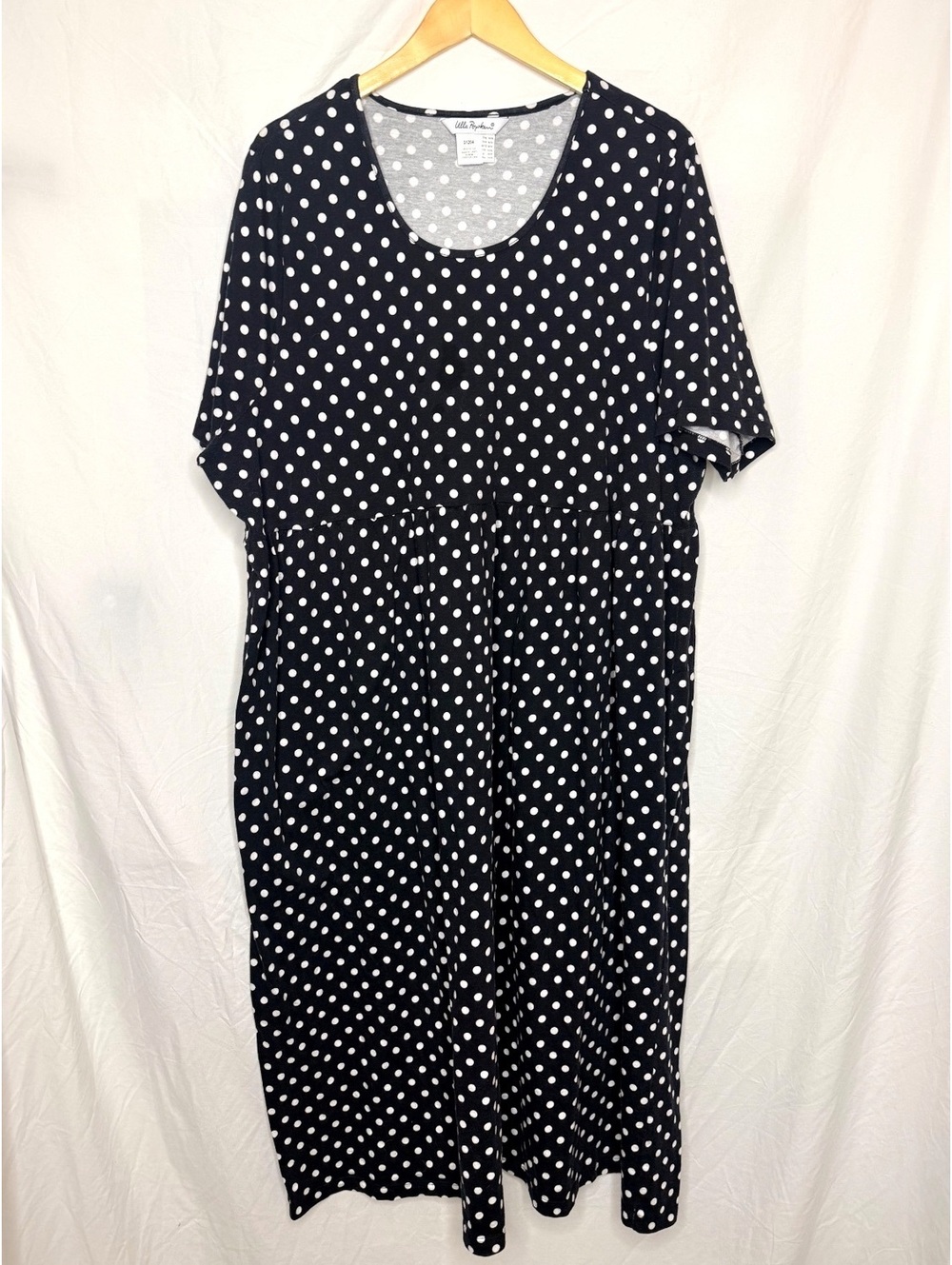 Ulla Popken Polka Dot Cotton Midi Dress T-Shirt Dress